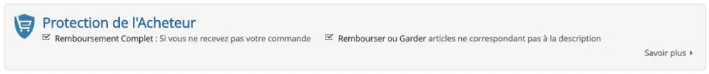 protection de l'acheteur sur Aliexpress