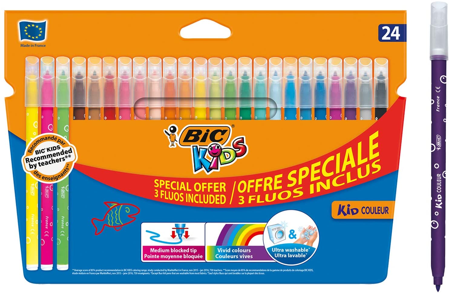 10 crayons de couleur+ 12 magnets monstres à colorier Coloriage Boite de coloriage : 28 Feutres STABILO 