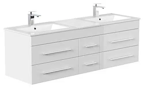 Meilleur meuble double vasque salle de bain blanc